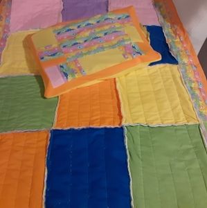 He made Care Bears quilt and pillow